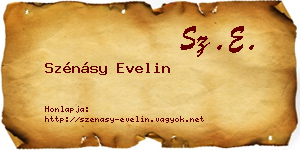 Szénásy Evelin névjegykártya