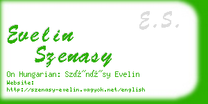 evelin szenasy business card